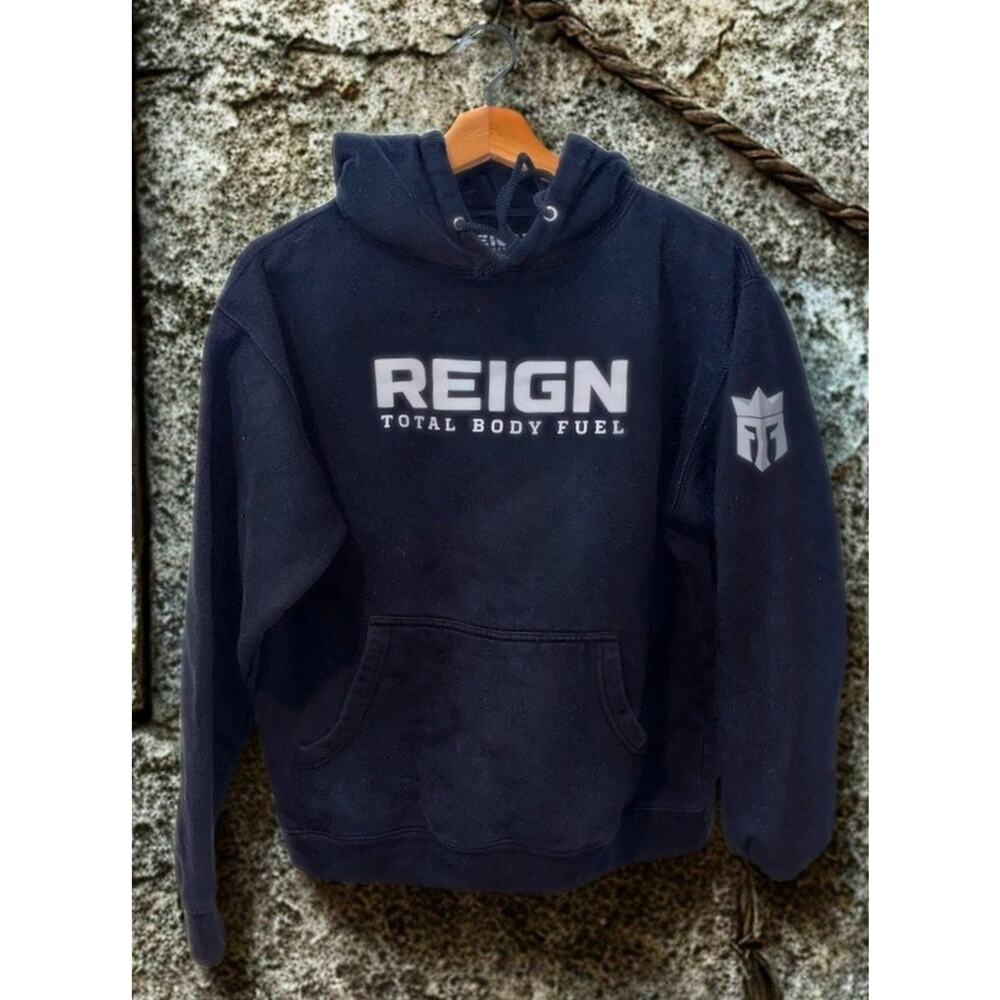 Reign Total Body Fuel Hoodie Black Sz S Monster Energy Y2K Gym Sweatshirt